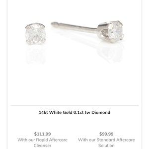 14kt White Gold Diamond Stud Earring 0.1 ct tw